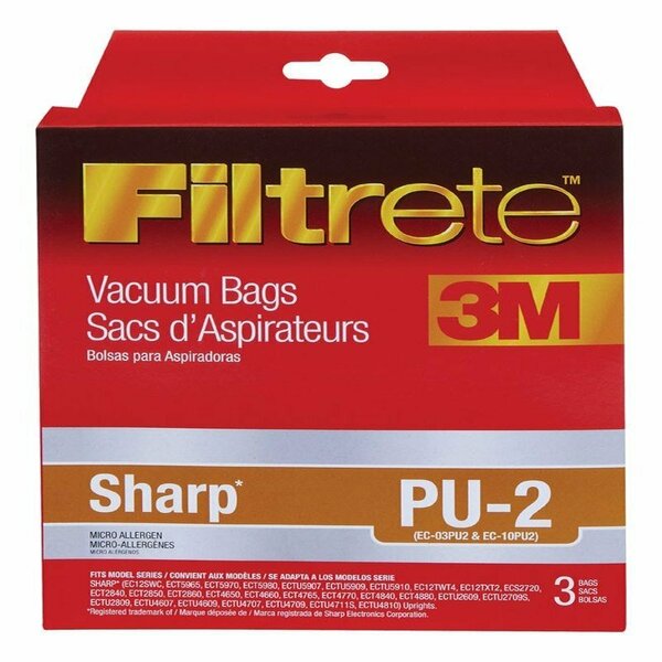 Filtrete VAC BAG SHARP PU-2, 3PK 68759A